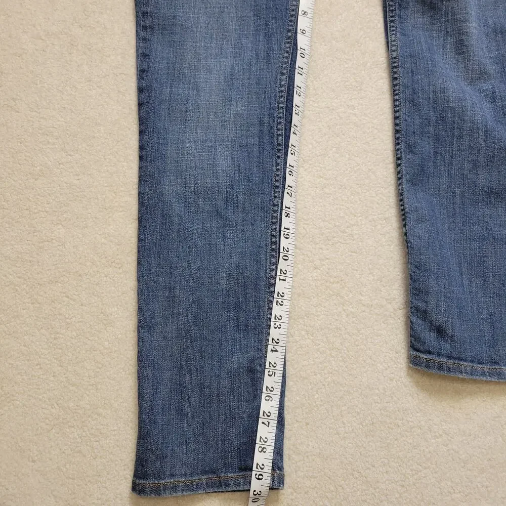 EUC Michael Kors Size 6 Low Rise 5 Pocket Straight Denim Jeans Studded MK Logo